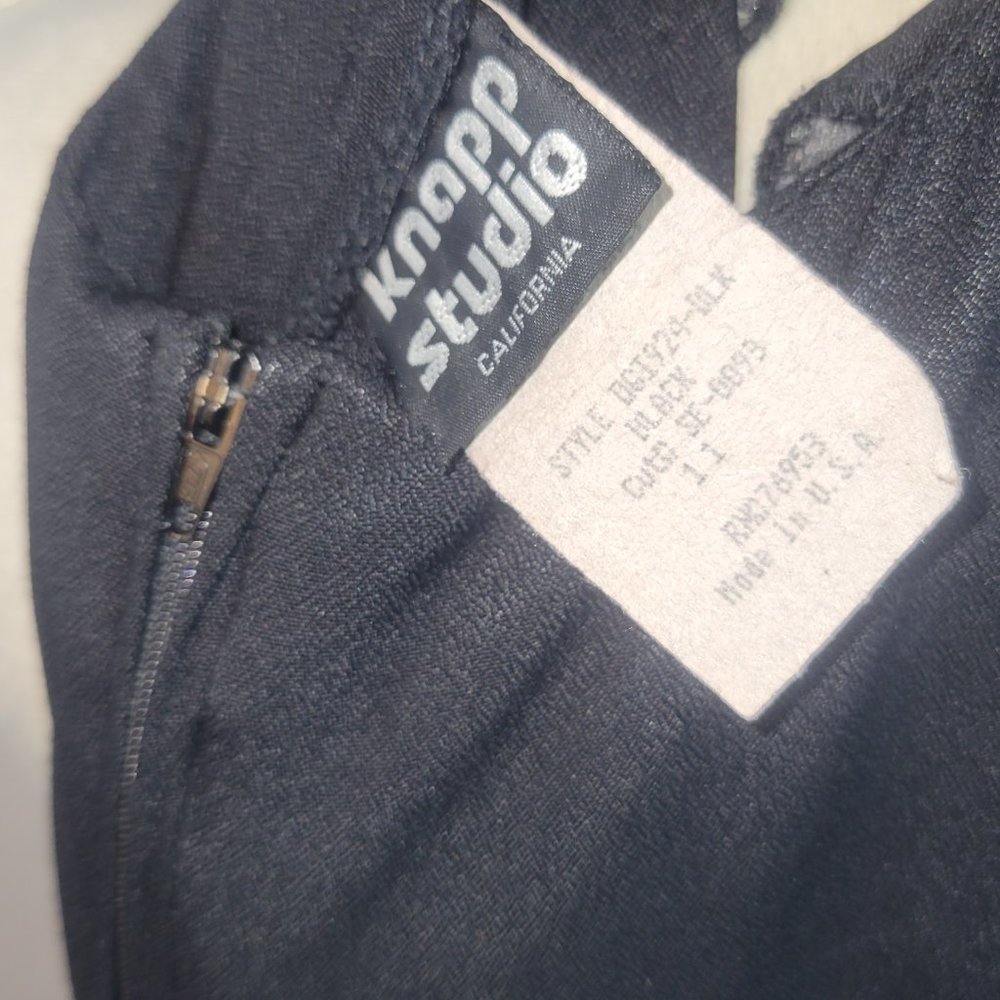 Vintage 90s Black Empire Waist Low Back Grunge Dress Sz 11 - Picture 4 of 4